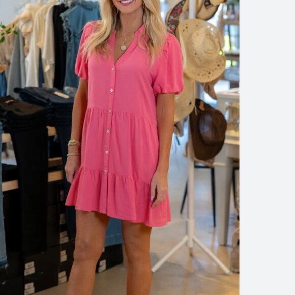 ELAN BUTTON FRONT SHIRT MINI DRESS NWT SM - Picture 2 of 6